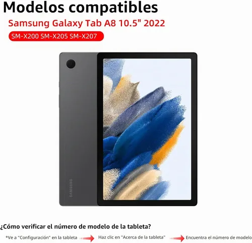 Vista 8 de JUQITECH Funda magnética con teclado trackpad para Samsung Galaxy Tab A8 Negro A8