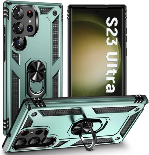 Vista 31 de Funda protectora diseñada para Galaxy S23 con soporte, a prueba de caídas militares, a prueba de golpes, a prueba de polvo, para Samsung S23, rosa