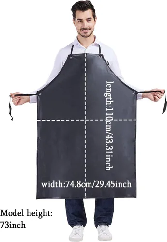 Vista 3 de Nanxson Delantal impermeable de goma resistente al aceite Delantal de trabajo protector para limpieza fábrica carnicero perro Grooming CF3056