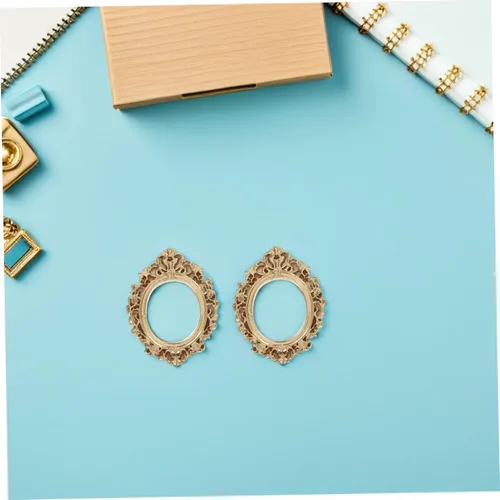 Vista 5 de 10pcs Vintage Mini Gold Picture Frames for DIY Tabletop Display