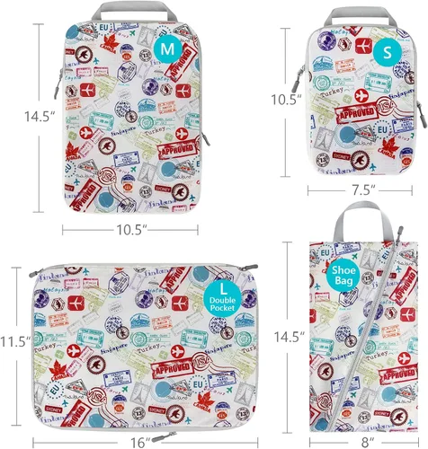 Vista 6 de Travelkin - Cubos de compresión para viajes artículos esenciales de viaje para maleta organizador de embalaje para viajes