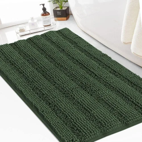 Vista 169 de Turquoize Alfombra de baño de chenilla de lujo para baño, extra absorbente, alfombra de ducha de microfibra antideslizante para baño, alfombra Aqua