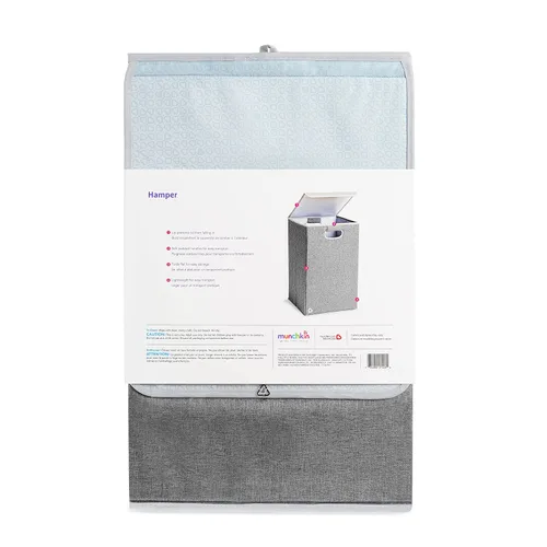 Vista 7 de Munchkin® Hamper™ Organizador de lavandería con tapa, gris