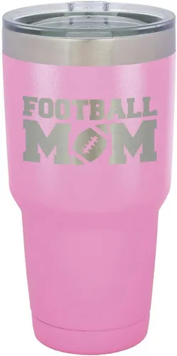 Vista 21 de FOOTBALL MOM - Vaso negro de 30 onzas con popote y tapa superior deslizante Taza de viaje de acero inoxidable Comparar con Yeti Rambler