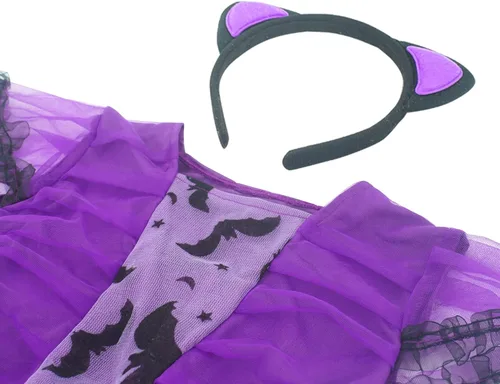 Vista 4 de Happy Cherry Disfraces de Halloween para niñas, disfraz de bruja de cuento de hadas, vestido de tutú elegante para cosplay