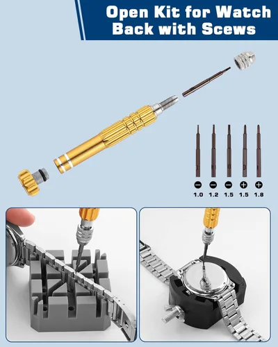 Vista 4 de Vastar Watch Repair Kit Watch Repair Tools Professional Spring Bar Tool Set Watch Band Link Pin Tool Set with Carrying Case