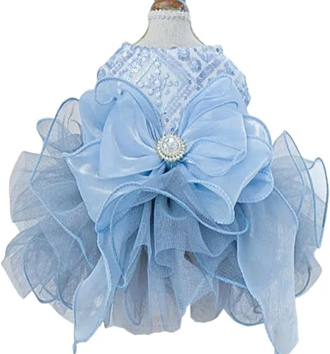 Vista 31 de ANIAC Daisy Vestidos para Perros Pequeños Hembra con Anillo para Correa, Nudo de Lazo Vestido de Boda para Cachorra, Traje de Gato de San Valentín