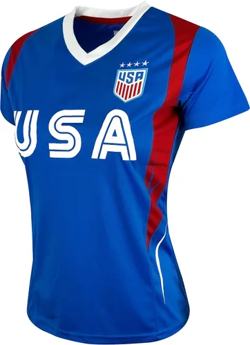 Vista 5 de Icon Sports Official Licensed U.S. Soccer 4 Star USWNT Players Women's Gameday Shirts Football Tee Top