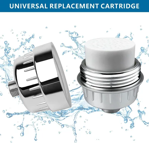 Vista 4 de Paquete de 2 cartuchos filtrados de ducha de 18 etapas, cartucho de filtro de cabezal de ducha multietapa de repuesto – Filtro de ducha universal
