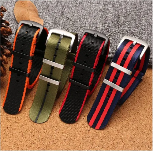 Vista 4 de NRYCR 20mm 22mm NATO Nylon Fabric Watch Band Sport Military Parachute Strap Watchband Bracelet for SeikoOmegaRolex 300