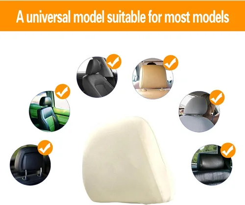 Vista 3 de Paquete de 2 fundas para reposacabezas de asiento de automóvil, repuesto para reposacabezas de asiento, protector de reposacabezas flexible