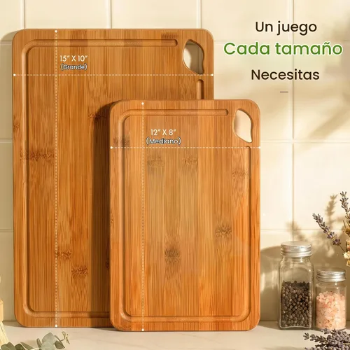 Vista 4 de Astercook Tablas de cortar de bambú carbonizado profundo