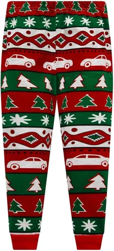 Vista 3 de Pijamas de Navidad para niños pequeños y niñas, 100% algodón, dinosaurio, estrellado, ropa de dormir de manga larga, 2 piezas, ropa para niños
