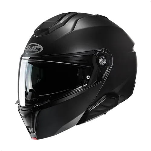 Vista 4 de Casco modular sólido para motocicleta HJC i91 con protector HJ-33 Pinlock, aprobado por DOT (Negro, X-Pequeño)