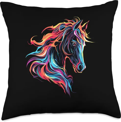 Vista 5 de Horse Related Gifts For Girls Western Graphic Cojín para equitación ecuestre para mujeres y niñas, 16 x 16 pulgadas, multicolor