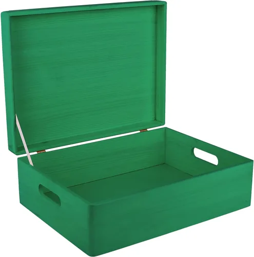Vista 32 de Creative Deco Caja de almacenamiento grande de madera con tapa con bisagras 11.8 x 7.87 x 5.51 pulgadas (+-0.5) Caja de regalo sin acabar, lisa