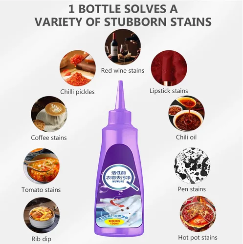 Vista 2 de Removedor de manchas de ropa de lavandería, protector de manchas de camisa blanca, removedor de aceite, removedor de manchas de cuello (4.1 fl oz)