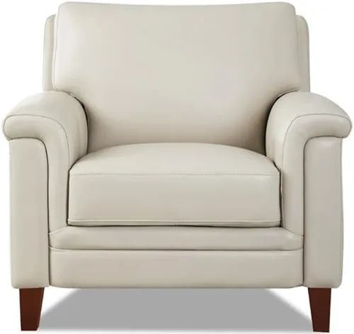 Vista 8 de Hydeline Westcott - Silla de cuero de grano superior, gris plateado, espuma viscoelástica y bobinas de bolsillo Plata Gris