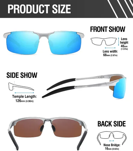 Vista 26 de Duco - Gafas de sol deportivas polarizadas para hombre con protección UV 8177s