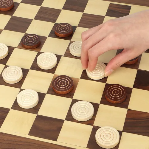 Vista 5 de 30 piezas de damas de madera solamente, piezas de backgammon con 5
