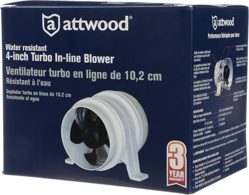Vista 6 de Attwood Soplador silencioso resistente al agua. Blanco, de 4 pulgadas.