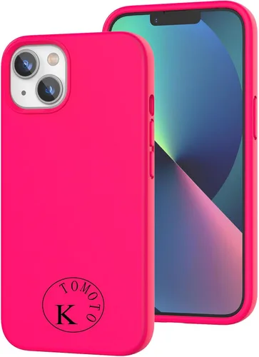 Vista 7 de Funda de silicona líquida compatible con iPhone 14/iPhone 13, color rosa intenso [Protección contra caídas]