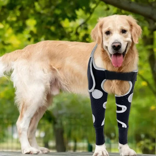 Vista 18 de Codera para perro y pierna delantera para perro para dejar de lamer, protector de codo de perro y coderas de higroma para perros, mangas