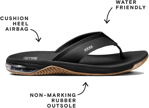 Vista 3 de Reef Chanclas anclas para hombre, NegroPlateado, 7