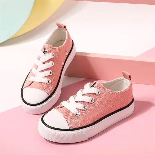 Vista 3 de PATPAT Tenis sin cordones para niños y niñas, tenis para niños pequeños, zapatos de lona para niños pequeños, Blanco