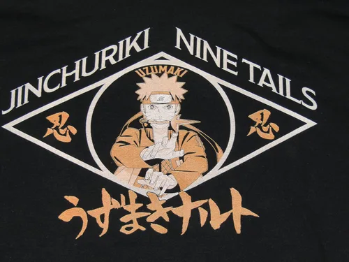 Vista 2 de Shinobi Uzumaki con Kanji - Sudadera con capucha para hombre, color negro
