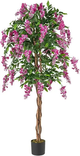 Vista 12 de Árboles artificiales ficus de 5.5 pies para decoración de interiores o exteriores