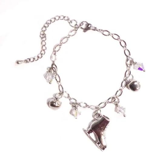 Vista 2 de Brilliance & Melrose Joyas de patinaje sobre hielo - Pulsera con dijes transparentes
