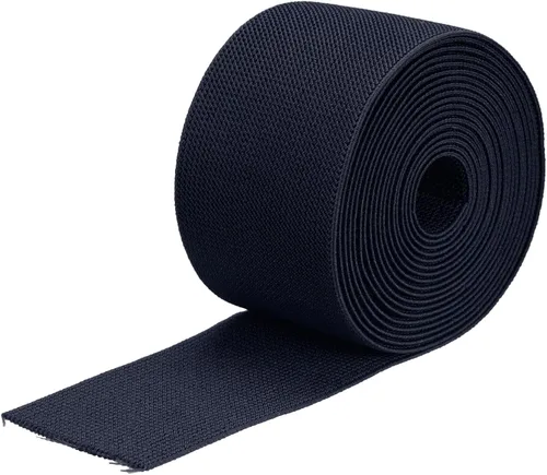 Vista 12 de MECCANIXITY Banda elástica ancha de sarga de doble cara de 3 pulgadas, plana de 2 yardas, banda elástica tejida de punto, correa elástica pesada