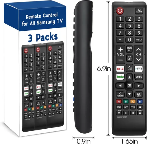 Vista 6 de Paquete de 3 controles remotos para todos los TV Samsung, reemplazo compatible con todos los televisores inteligentes Samsung, LCD, LED, 3D, HDTV
