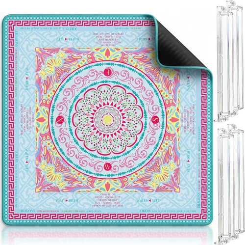 Vista 10 de American Mahjong Mat and Racks Set: 31.5" x 31.5" Neopreno impermeable Ciervo azul