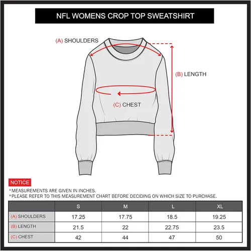 Vista 6 de Ultra Game NFL Women's Supreme Crop Top Sweatshirt