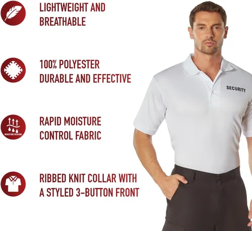 Vista 8 de Rothco Moisture Wicking Security Polo Shirt - Stay Cool and Professional On-The-Job