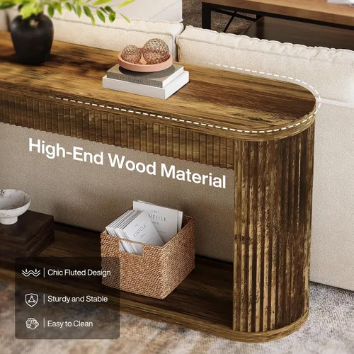 Vista 7 de Tribesigns Mesa consola de 63 pulgadas para entrada, mesa de sofá de madera estrecha detrás del sofá para entrada, pasillo, vestíbulo, puerta