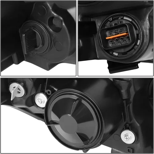 Vista 5 de DNA MOTORING HL-OH-KOPT11-BK-CL1 - Par de faros halógenos reflectores transparentes negros compatibles con modelos híbridos Optima Exclude