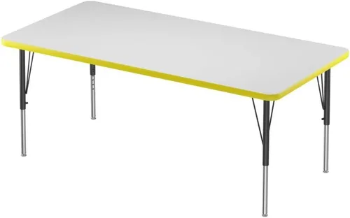 Vista 25 de Correll - Mesa rectangular de 24 x 36 pulgadas, mesa de actividades superior de borrado en seco, altura ajustable (19 a 29), laminado de alta