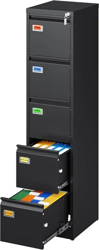 Vista 18 de PEUKC Archivador móvil de 2 cajones con cerradura, archivador rodante debajo del escritorio para oficina en casa, organiza archivos A4 con letras