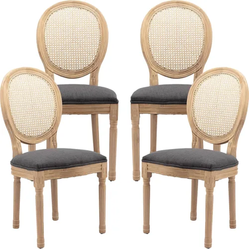 Vista 44 de ODUSE-DAILY French Country - Juego de 2 sillas de comedor de color caramelo, sillas de cocina y comedor, sillas de cocina de piel sintética, Ámbar