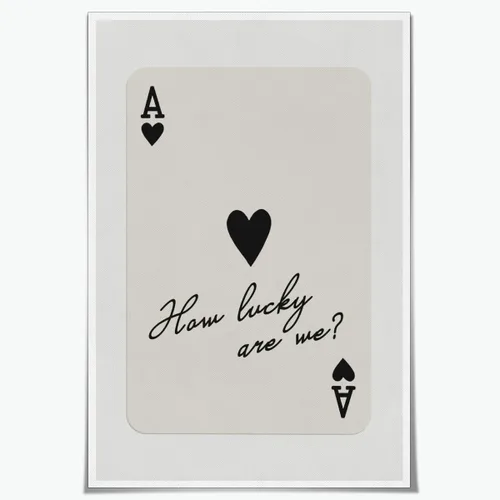 Vista 11 de Arte de pared moderno Ace of Hearts How Lucky Are We Poster Retro Funky Estético Lienzo Impresiones Verde Salvia Carteles Póster Femenino Coqueta