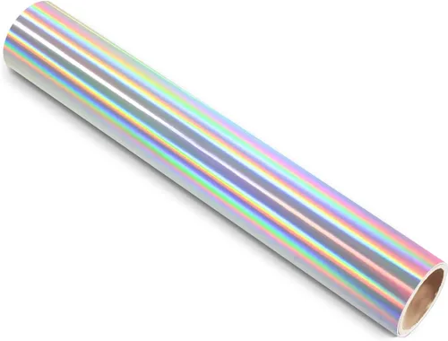 Vista 2 de TECKWRAP Vinilo holográfico plateado cromado brillante sin burbujas, vinilo permanente de 1 x 5 pies
