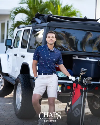 Vista 5 de Chaps Polo de golf para hombre, ajuste clásico, manga corta, 3 botones (S-XXL)