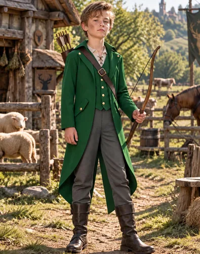 Vista 4 de Chaqueta medieval para niños, disfraz de Halloween, gótico, steampunk, vintage, victoriano, uniforme Verde
