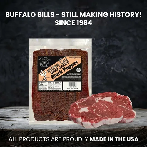 Vista 6 de Buffalo Bills Carne seca de res con pimienta negra de corte occidental