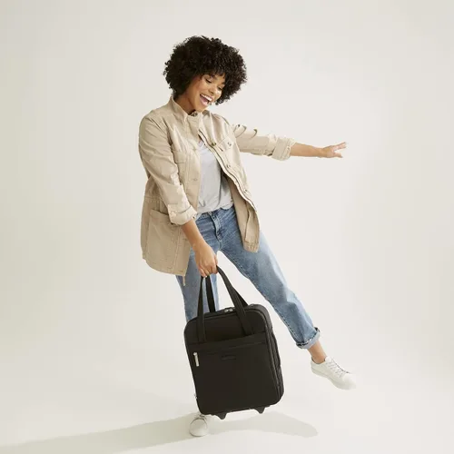Vista 7 de Vera Bradley Bolsa de trabajo con ruedas Softside para mujer, Paisley Botáni
