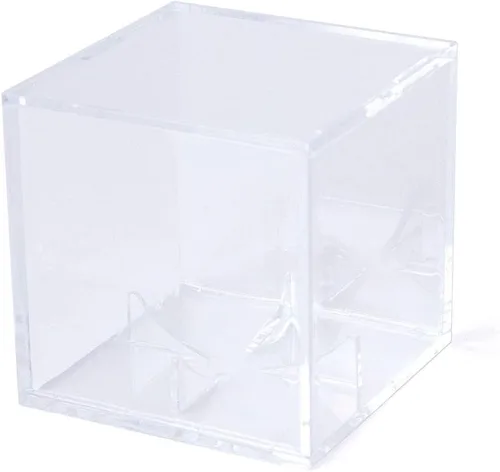 Vista 5 de ChalkTalkSPORTS Vitrina para pelotas de tenis - Individual Soporte cuadrado acrílico para pelotas de tenis, 3 1/8" x 3 1/8" x 3 1/8", transparente