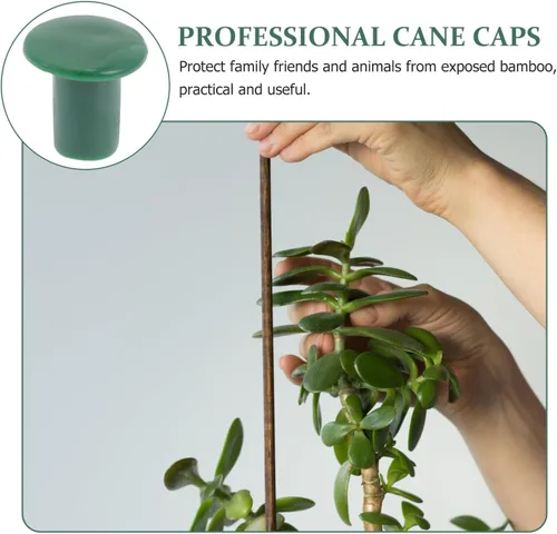 Vista 5 de Happyyami 36 tapas de caña de jardín, protectores de plástico flexibles para varillas de soporte de plantas, previenen lesiones y daños, 1.18 x 1.18